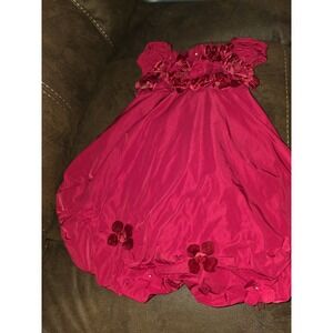 Biscotti collezioni red holiday Christmas floral dress size 5